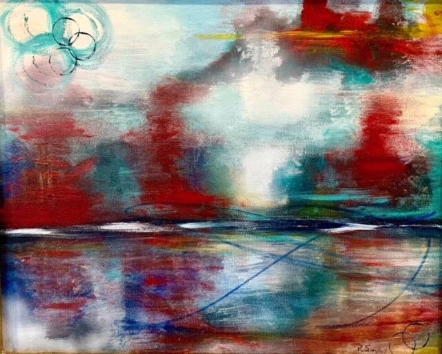 "Sunrise" Acrylic on canvas, 16x20 inches inches, by Robin Sievers